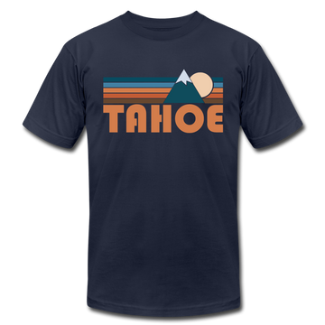 Tahoe, California T-Shirt - Retro Mountain Unisex Tahoe T Shirt - navy