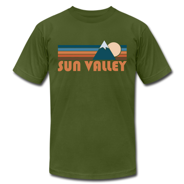 Sun Valley, Idaho T-Shirt - Retro Mountain Unisex Sun Valley T Shirt - olive