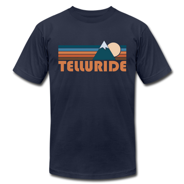 Telluride, Colorado T-Shirt - Retro Mountain Unisex Telluride T Shirt - navy