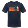 Telluride, Colorado T-Shirt - Retro Mountain Unisex Telluride T Shirt - navy