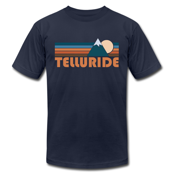 Telluride, Colorado T-Shirt - Retro Mountain Unisex Telluride T Shirt - navy