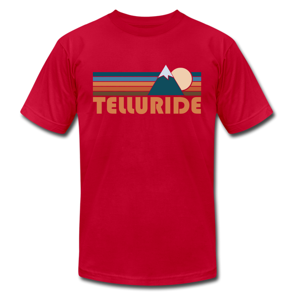 Telluride, Colorado T-Shirt - Retro Mountain Unisex Telluride T Shirt - red