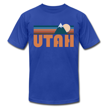 Utah T-Shirt - Retro Mountain Unisex Utah T Shirt - royal blue