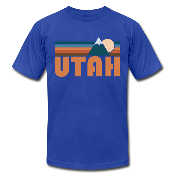 Utah T-Shirt - Retro Mountain Unisex Utah T Shirt - royal blue