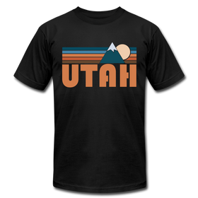 Utah T-Shirt - Retro Mountain Unisex Utah T Shirt - black