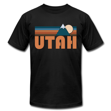Utah T-Shirt - Retro Mountain Unisex Utah T Shirt - black