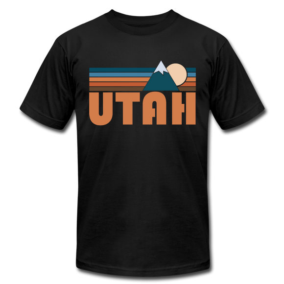 Utah T-Shirt - Retro Mountain Unisex Utah T Shirt - black