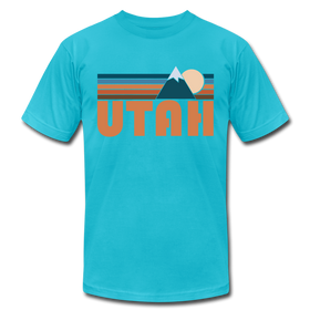 Utah T-Shirt - Retro Mountain Unisex Utah T Shirt - turquoise
