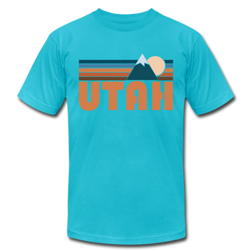 Utah T-Shirt - Retro Mountain Unisex Utah T Shirt - turquoise