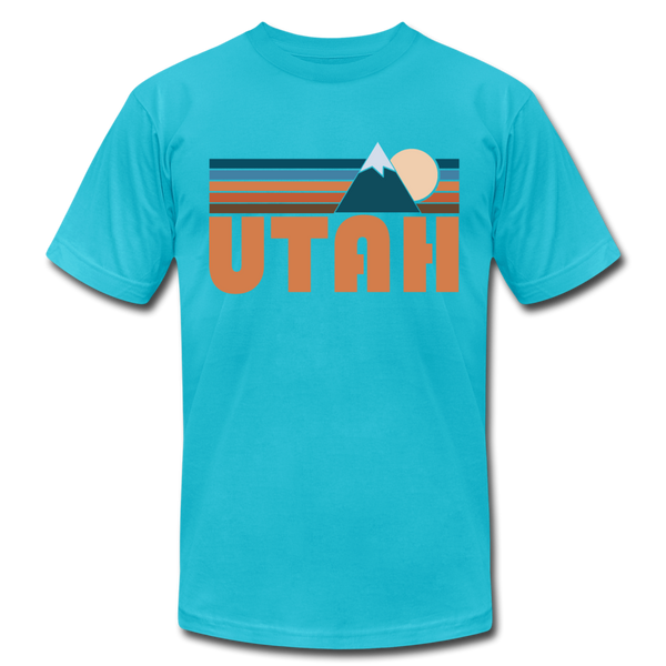 Utah T-Shirt - Retro Mountain Unisex Utah T Shirt - turquoise
