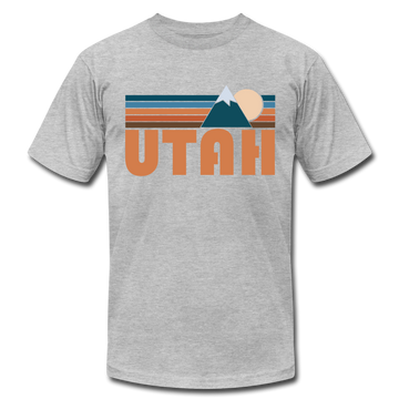 Utah T-Shirt - Retro Mountain Unisex Utah T Shirt - heather gray