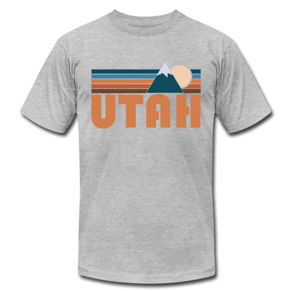 Utah T-Shirt - Retro Mountain Unisex Utah T Shirt - heather gray