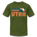 Utah T-Shirt - Retro Mountain Unisex Utah T Shirt - olive