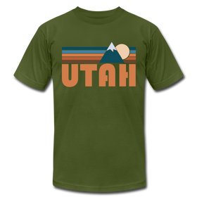 Utah T-Shirt - Retro Mountain Unisex Utah T Shirt - olive