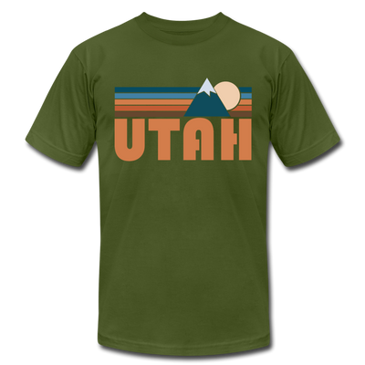 Utah T-Shirt - Retro Mountain Unisex Utah T Shirt - olive