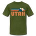 Utah T-Shirt - Retro Mountain Unisex Utah T Shirt - olive