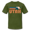 Utah T-Shirt - Retro Mountain Unisex Utah T Shirt - olive