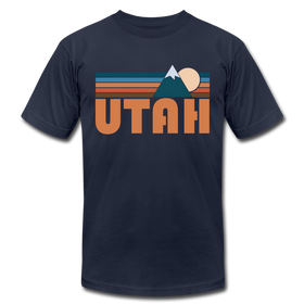 Utah T-Shirt - Retro Mountain Unisex Utah T Shirt - navy