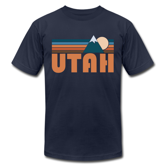Utah T-Shirt - Retro Mountain Unisex Utah T Shirt - navy