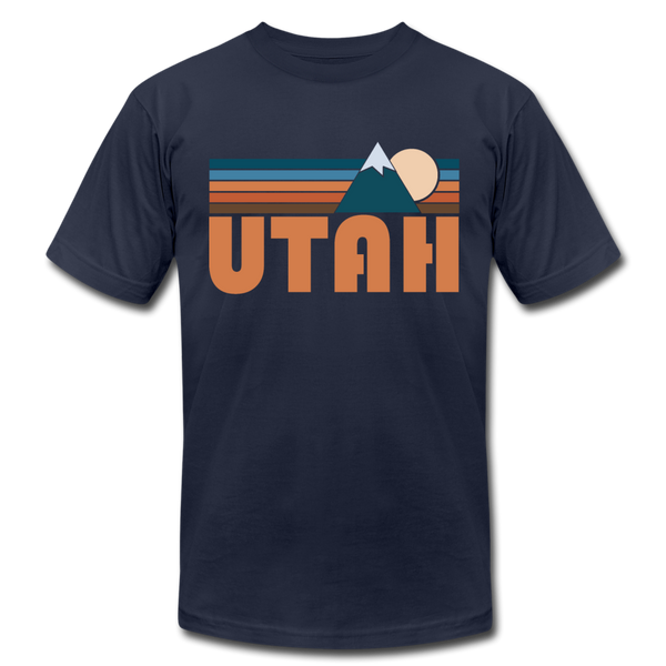 Utah T-Shirt - Retro Mountain Unisex Utah T Shirt - navy
