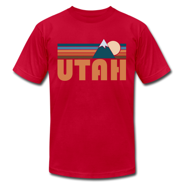 Utah T-Shirt - Retro Mountain Unisex Utah T Shirt - red