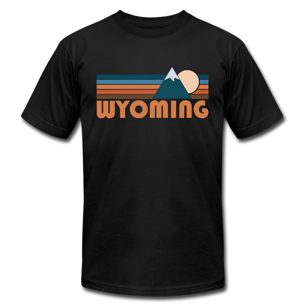 Wyoming T-Shirt - Retro Mountain Unisex Wyoming T Shirt - black