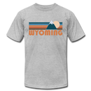 Wyoming T-Shirt - Retro Mountain Unisex Wyoming T Shirt - heather gray