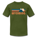 Wyoming T-Shirt - Retro Mountain Unisex Wyoming T Shirt - olive