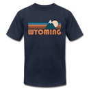 Wyoming T-Shirt - Retro Mountain Unisex Wyoming T Shirt - navy