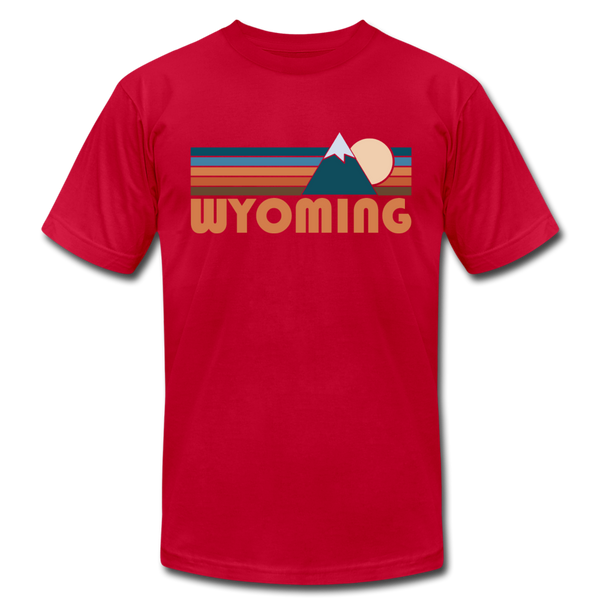 Wyoming T-Shirt - Retro Mountain Unisex Wyoming T Shirt - red