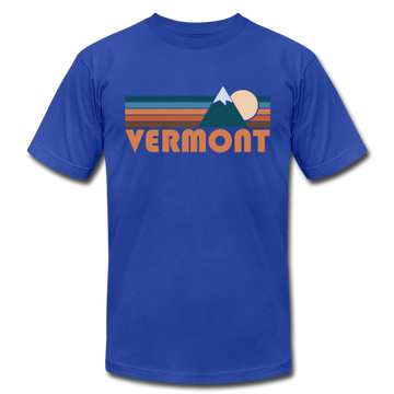 Vermont T-Shirt - Retro Mountain Unisex Vermont T Shirt - royal blue