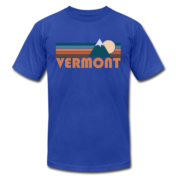 Vermont T-Shirt - Retro Mountain Unisex Vermont T Shirt - royal blue