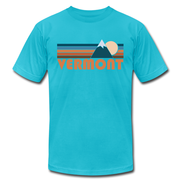 Vermont T-Shirt - Retro Mountain Unisex Vermont T Shirt - turquoise