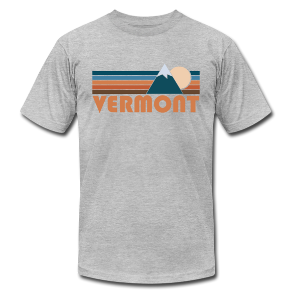 Vermont T-Shirt - Retro Mountain Unisex Vermont T Shirt - heather gray