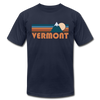 Vermont T-Shirt - Retro Mountain Unisex Vermont T Shirt - navy