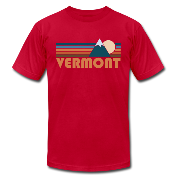 Vermont T-Shirt - Retro Mountain Unisex Vermont T Shirt - red