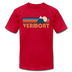Vermont T-Shirt - Retro Mountain Unisex Vermont T Shirt - red