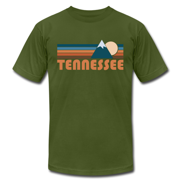 Tennessee T-Shirt - Retro Mountain Unisex Tennessee T Shirt - olive