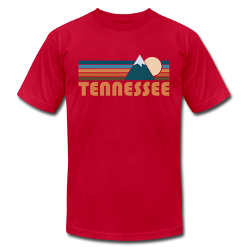 Tennessee T-Shirt - Retro Mountain Unisex Tennessee T Shirt - red