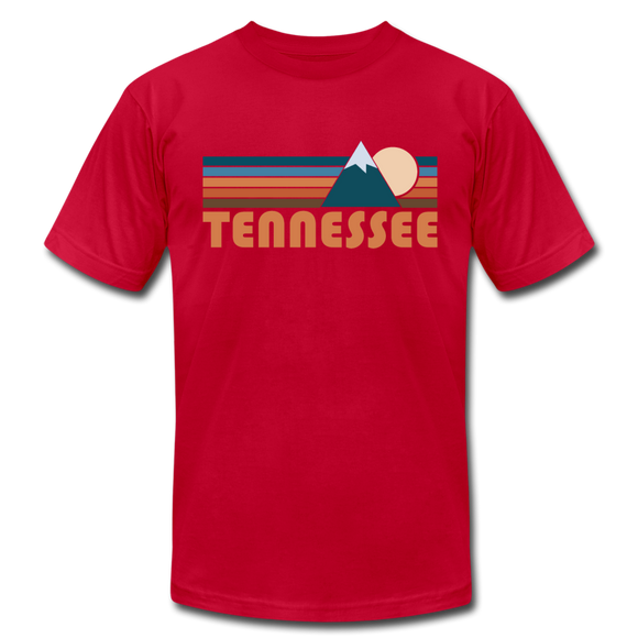 Tennessee T-Shirt - Retro Mountain Unisex Tennessee T Shirt - red
