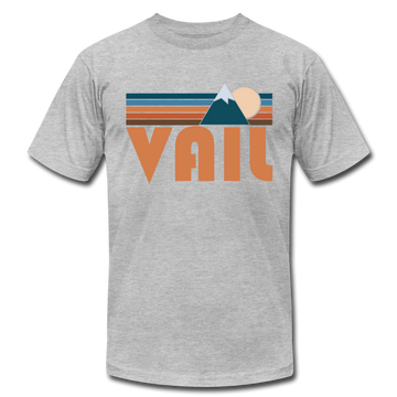 Vail, Colorado T-Shirt - Retro Mountain Unisex Vail T Shirt - heather gray