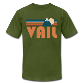 Vail, Colorado T-Shirt - Retro Mountain Unisex Vail T Shirt - olive