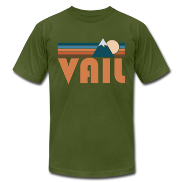 Vail, Colorado T-Shirt - Retro Mountain Unisex Vail T Shirt - olive