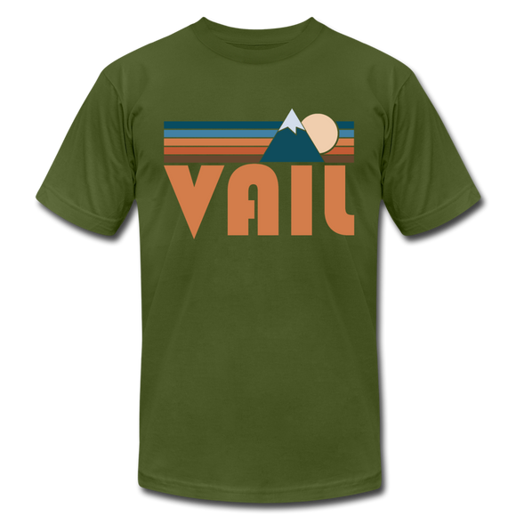Vail, Colorado T-Shirt - Retro Mountain Unisex Vail T Shirt - olive