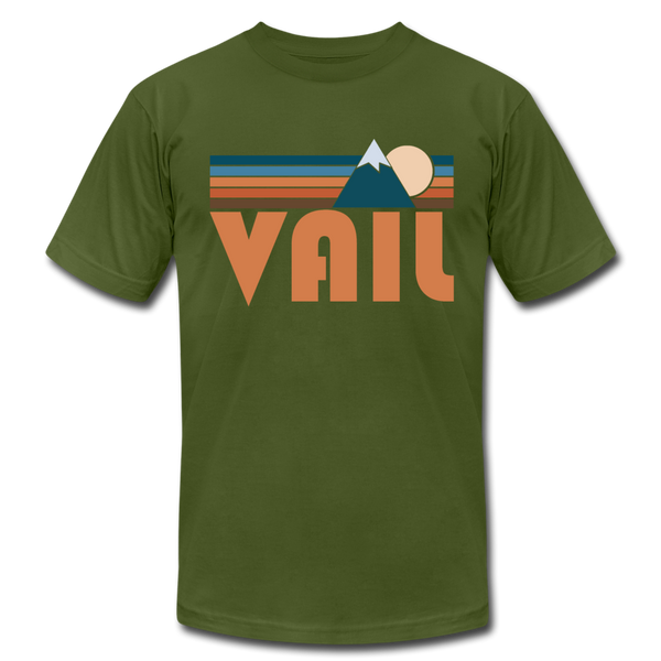 Vail, Colorado T-Shirt - Retro Mountain Unisex Vail T Shirt - olive