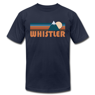 Whistler, Canada T-Shirt - Retro Mountain Unisex Whistler T Shirt - navy