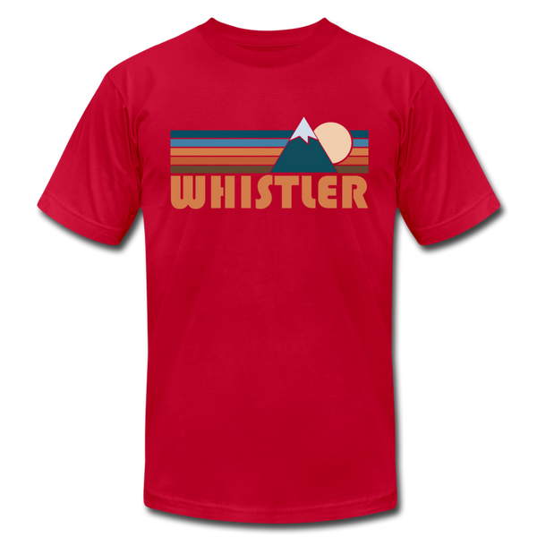 Whistler, Canada T-Shirt - Retro Mountain Unisex Whistler T Shirt - red