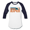 Aspen, Colorado Baseball T-Shirt - Retro Mountain Unisex Aspen Raglan T Shirt