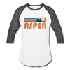 Aspen, Colorado Baseball T-Shirt - Retro Mountain Unisex Aspen Raglan T Shirt - white/charcoal