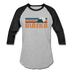 Alaska Baseball T-Shirt - Retro Mountain Unisex Alaska Raglan T Shirt - heather gray/black